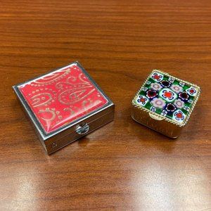 2 Vintage Pill Boxes Murano Glass
